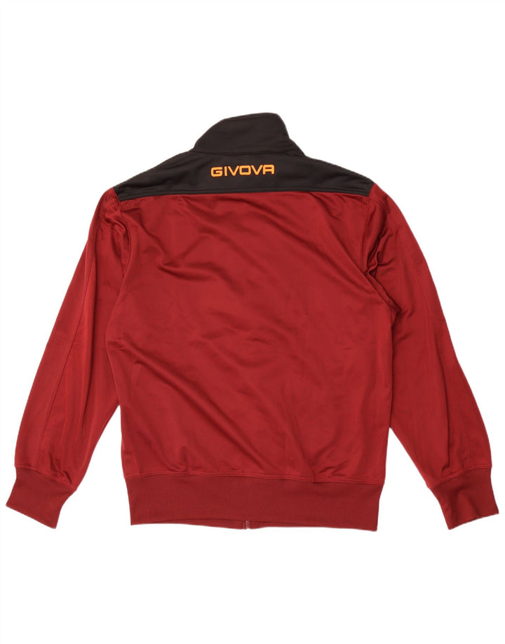 Givova Mens Graphic Tracksuit Top Jacket XL Burgundy Colourblock Polyester