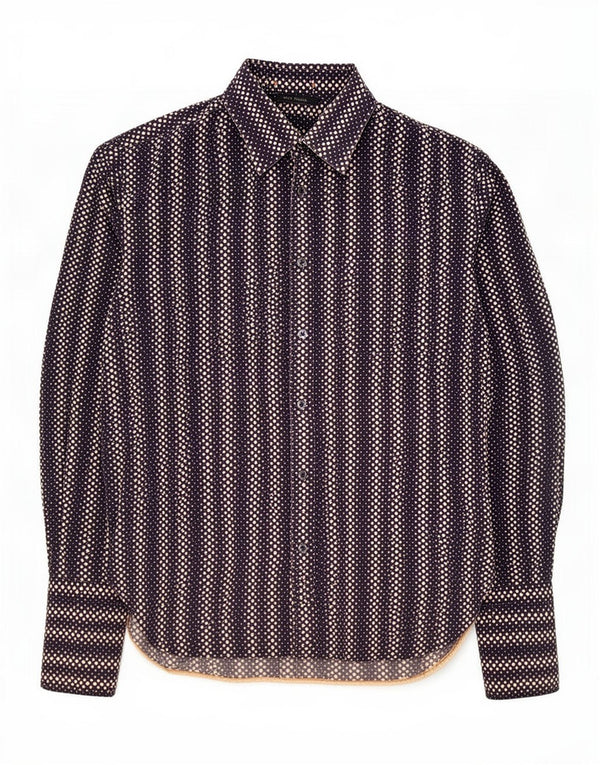 Paul Smith Mens Shirt Medium Navy Blue Spotted Cotton