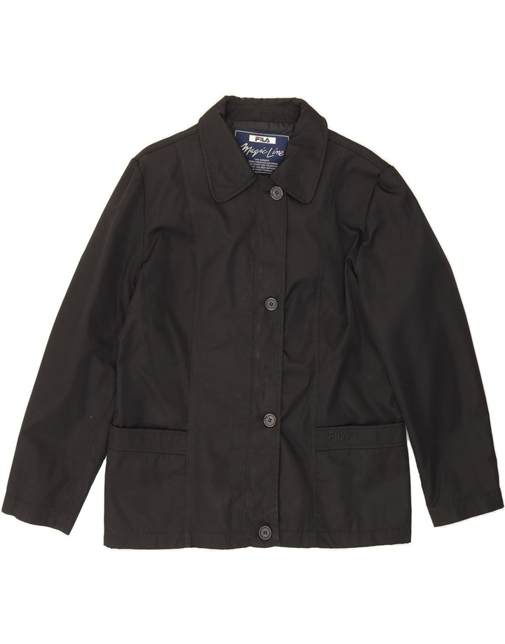 FILA Womens Bomber Jacket IT 46 Large Black Nylon Vintage Fila and Second-Hand Fila from Messina Hembry 