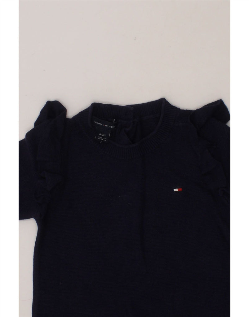 TOMMY HILFIGER Baby Girls Jumper Dress 6-9 Months Navy Blue Cotton Vintage Tommy Hilfiger and Second-Hand Tommy Hilfiger from Messina Hembry 