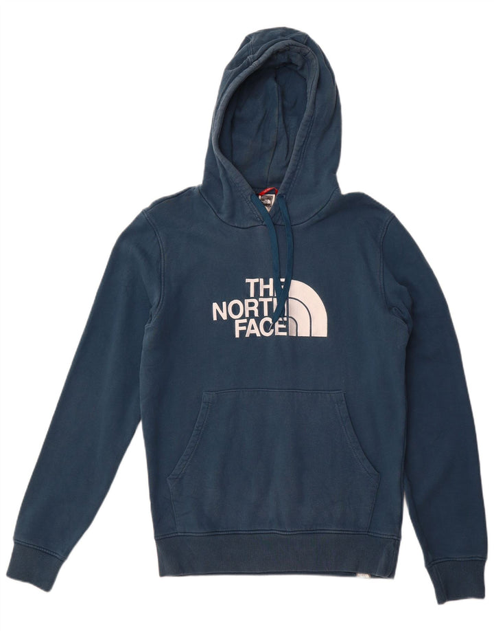 THE NORTH FACE Mens Graphic Hoodie Jumper Small Blue Cotton