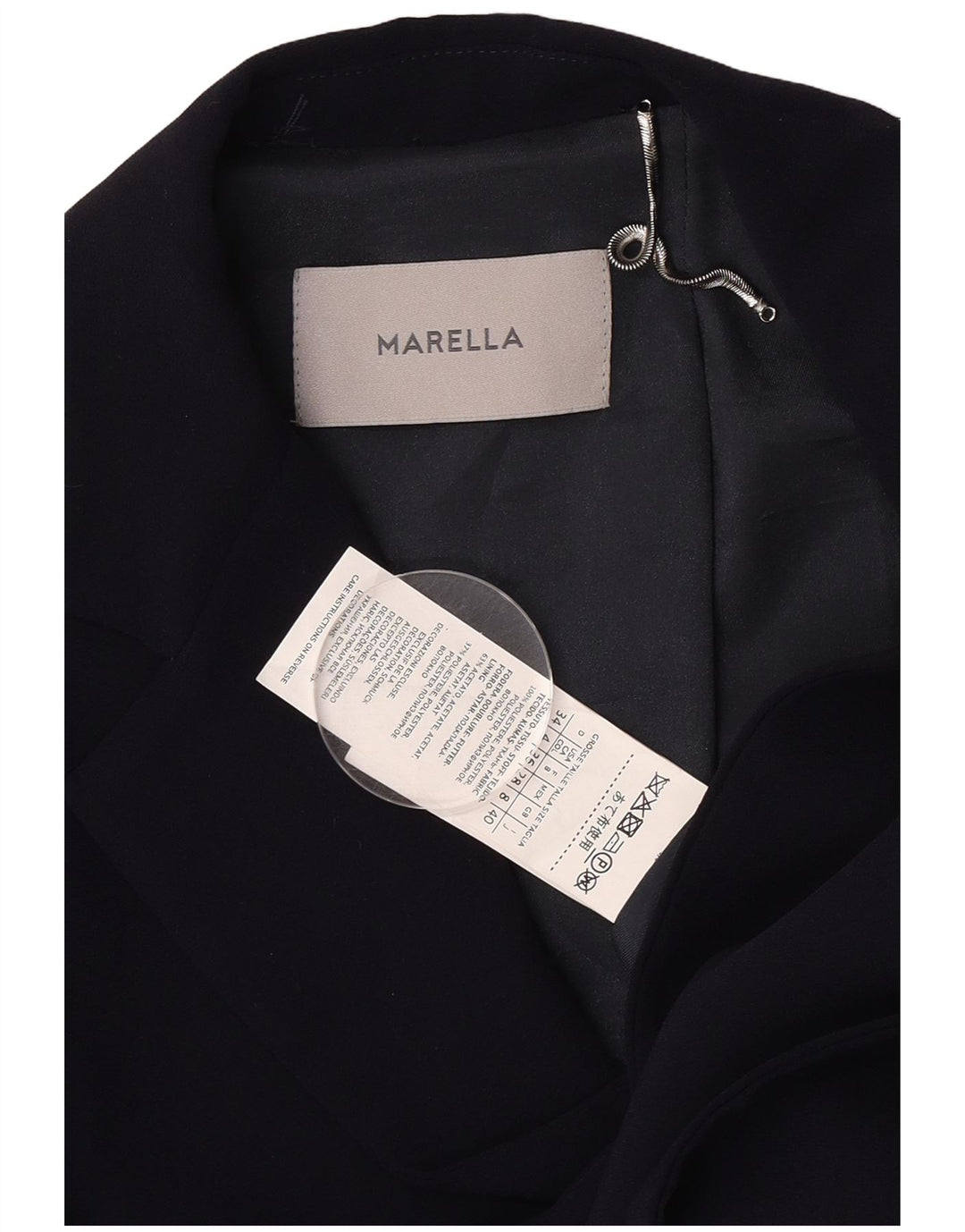 Marella Womens 2 Button Blazer Jacket UK 8 Small Navy Blue Striped Acetate