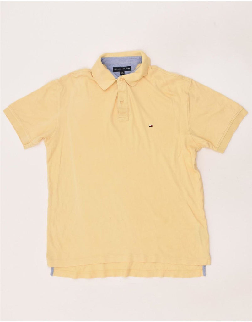 TOMMY HILFIGER Mens Polo Shirt Large Yellow Cotton Vintage Tommy Hilfiger and Second-Hand Tommy Hilfiger from Messina Hembry 