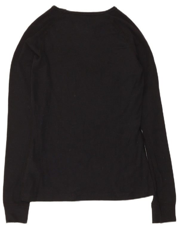 Mountain Warehouse Womens Top Long Sleeve UK 8 Small Black Wool