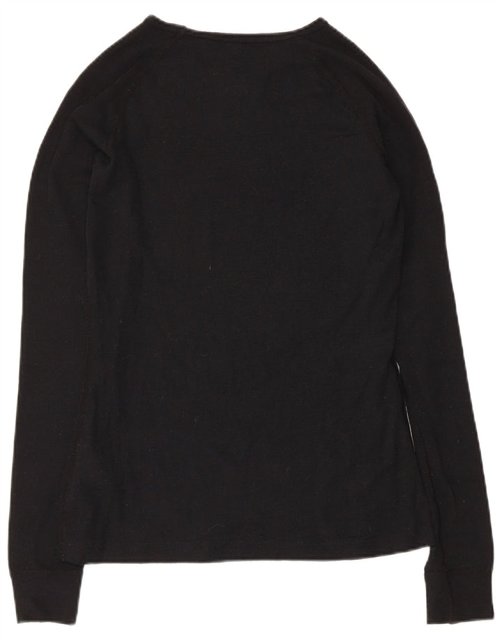 Mountain Warehouse Womens Top Long Sleeve UK 8 Small Black Wool