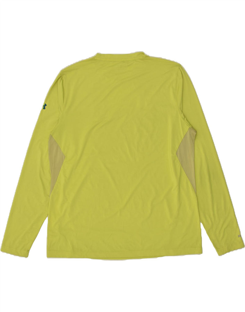 UNDER ARMOUR Mens Graphic Top Long Sleeve XL Yellow Polyester | Vintage Under Armour | Thrift | Second-Hand Under Armour | Used Clothing | Messina Hembry 