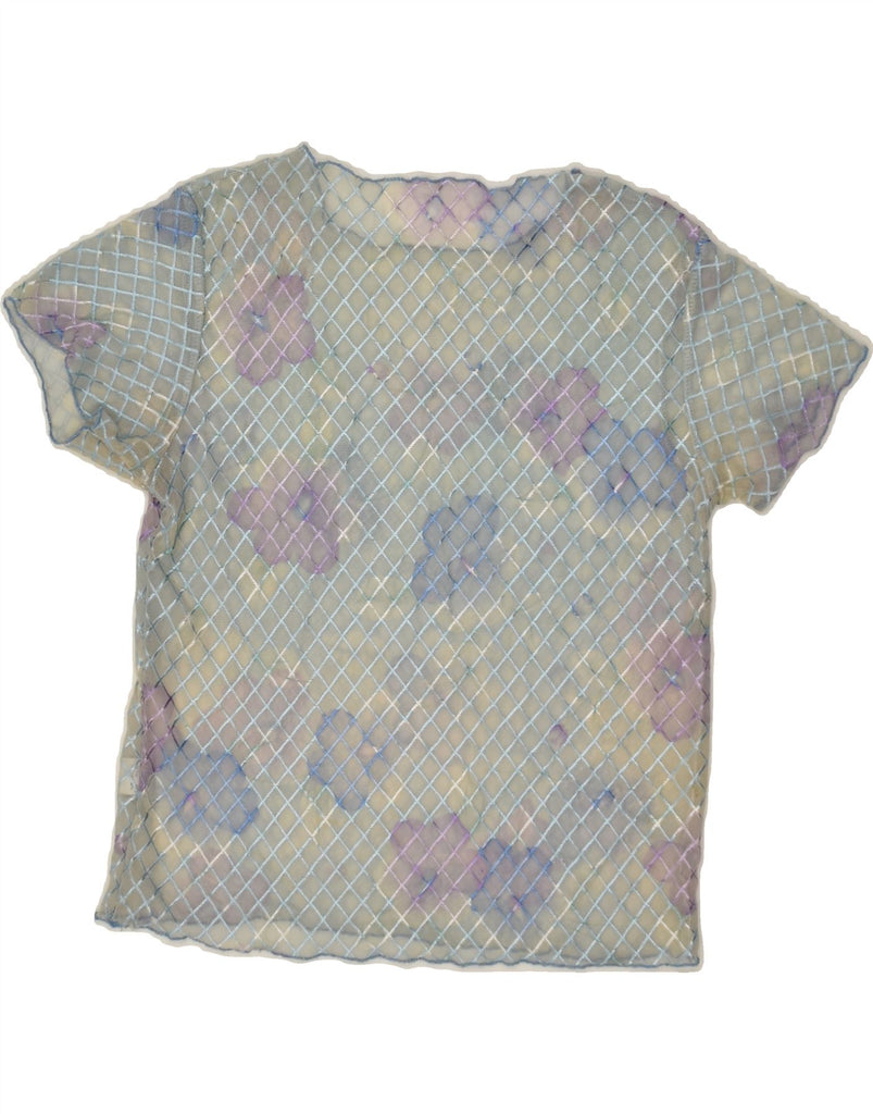 VINTAGE Womens Blouse Top UK 10 Small Grey Floral Silk | Vintage Vintage | Thrift | Second-Hand Vintage | Used Clothing | Messina Hembry 