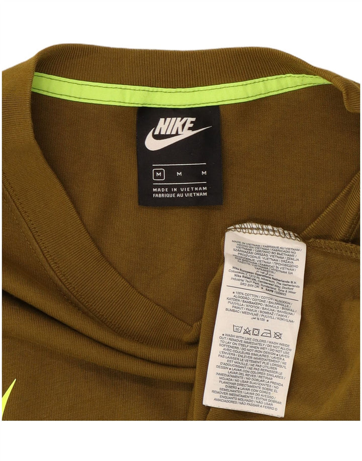 Nike Mens Graphic T-Shirt Top Medium Khaki Cotton