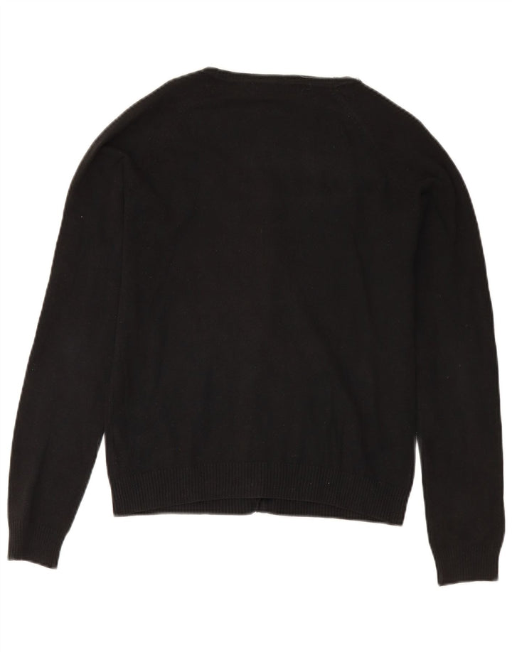 Zara Womens Cardigan Sweater UK 12 Medium Black Cotton