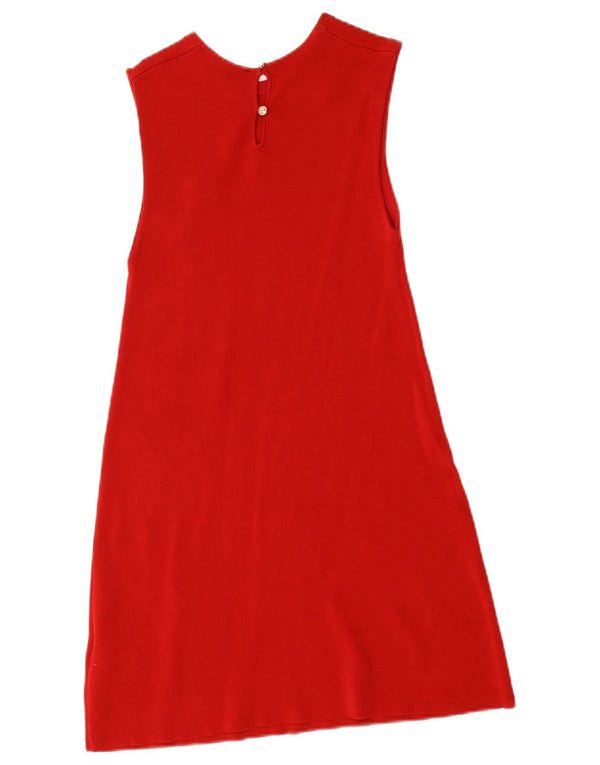 Zara Womens Sleeveless A-Line Dress UK 8 Small Red Viscose