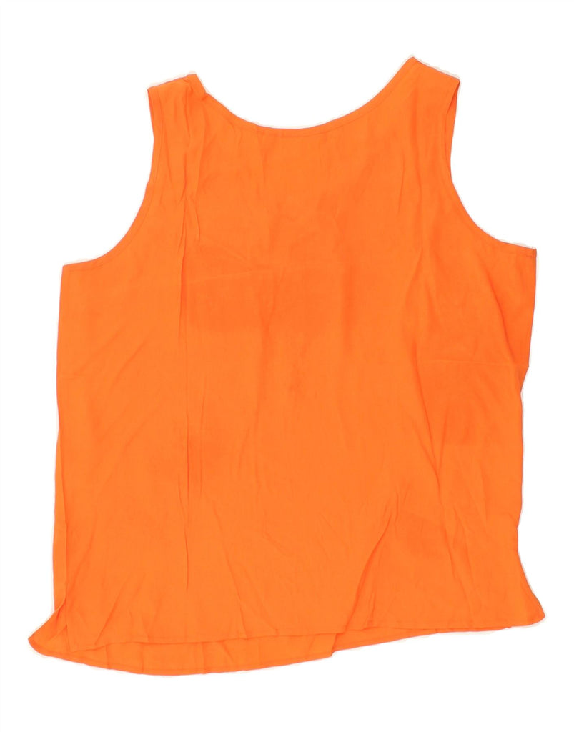 VINTAGE Womens Sleeveless Blouse Top IT 46 Large Orange Acetate | Vintage Vintage | Thrift | Second-Hand Vintage | Used Clothing | Messina Hembry 