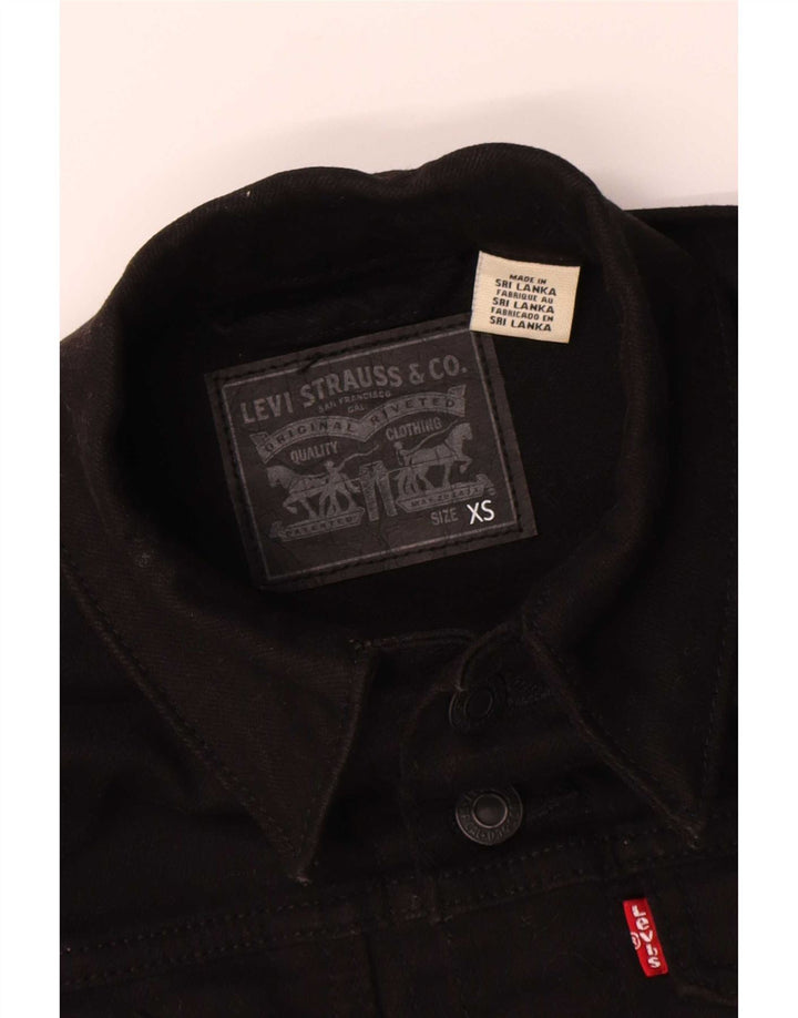 Levi's Womens Denim Jacket UK 6 XS Black Cotton