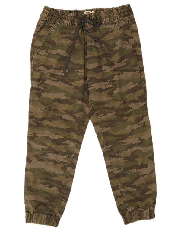 Levi's Womens Joggers Casual Trousers Medium W30 L25 Khaki Camouflage