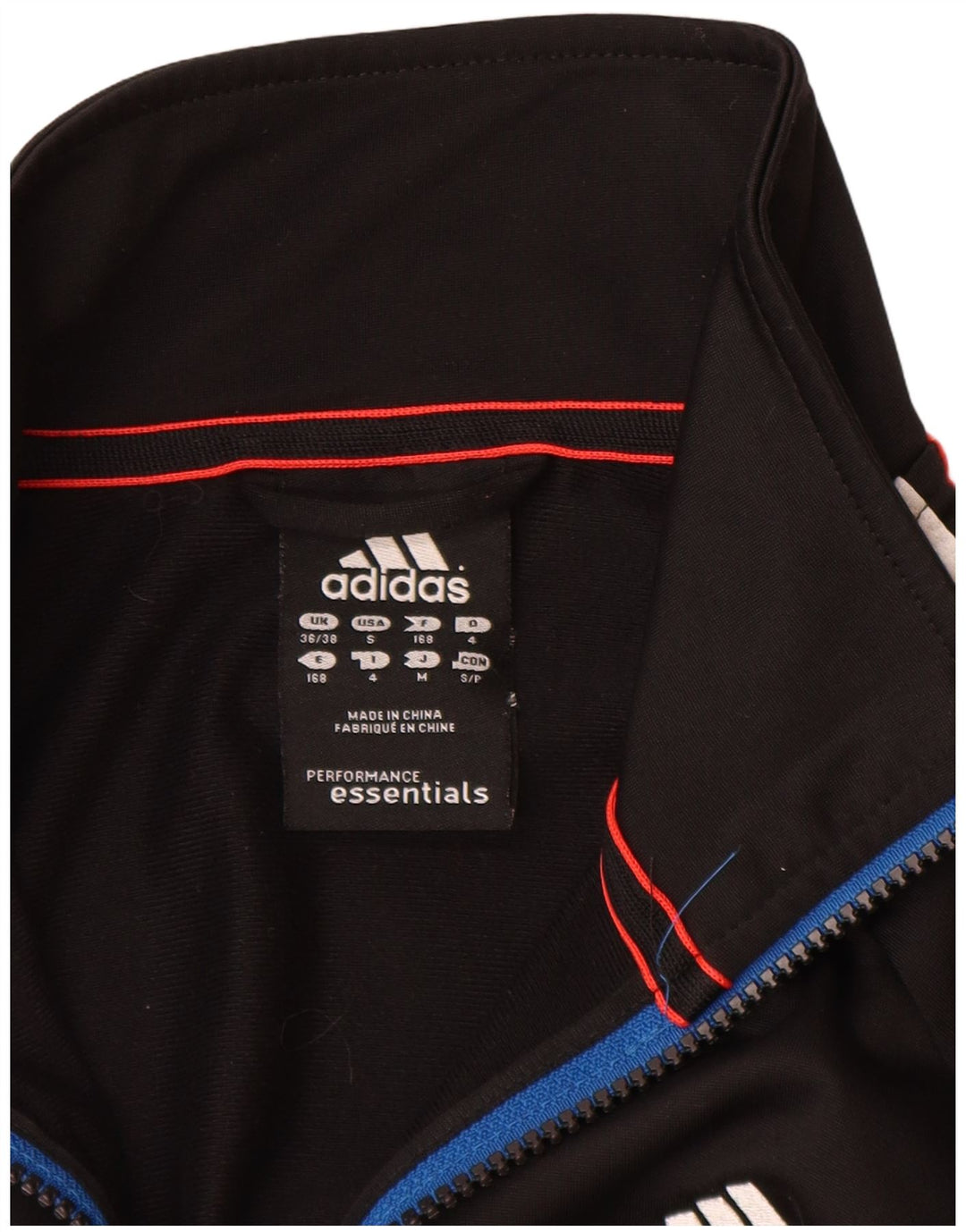 Adidas Mens Tracksuit Top Jacket UK 36/38 Small Black Polyester