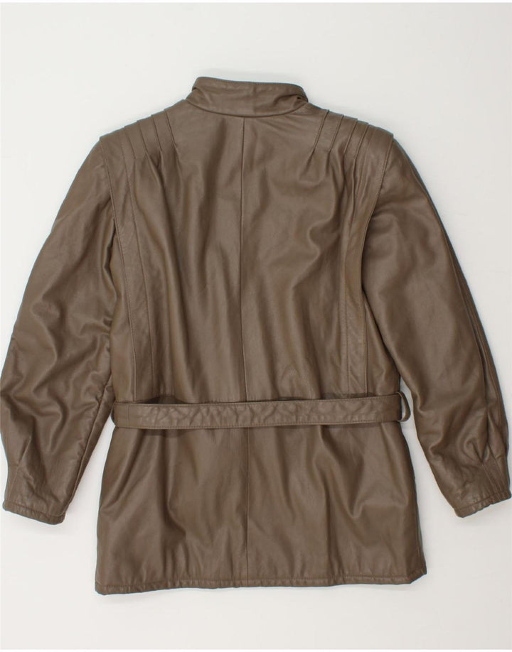 VINTAGE Womens Leather Jacket IT 46 Large Brown Vintage Vintage and Second-Hand Vintage from Messina Hembry 