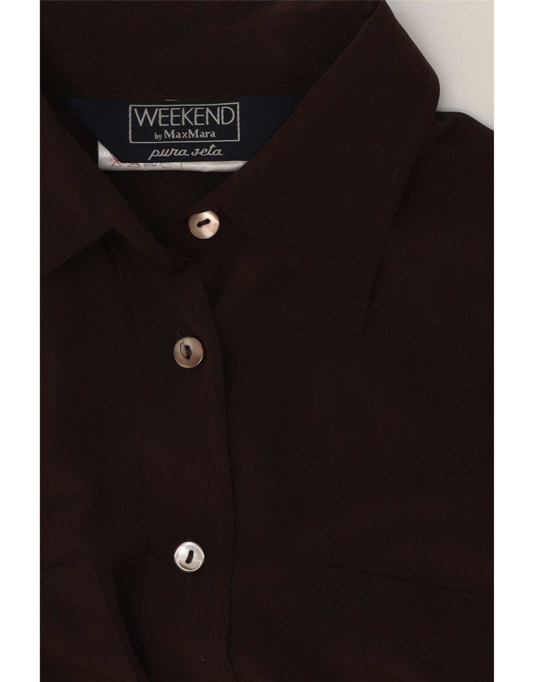 Max Mara Womens Weekend Shirt UK 16 Large Brown Silk