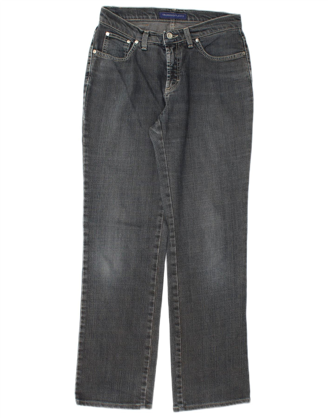 Trussardi Womens Straight Jeans W27 L30 Blue Cotton