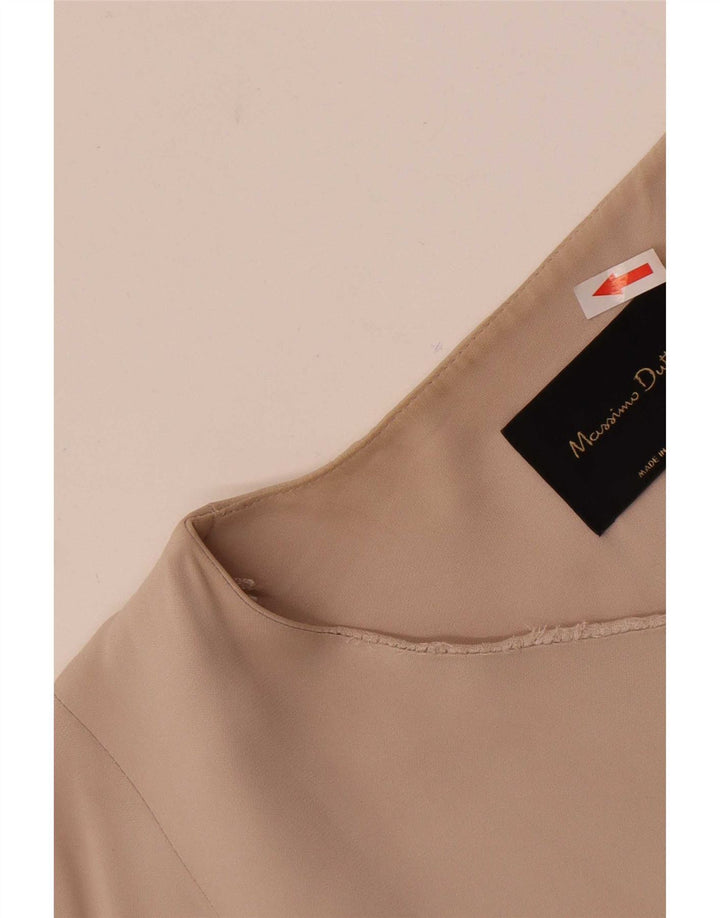 Massimo Dutti Womens Longline Sleeveless Blazer Jacket UK 14 Medium Beige