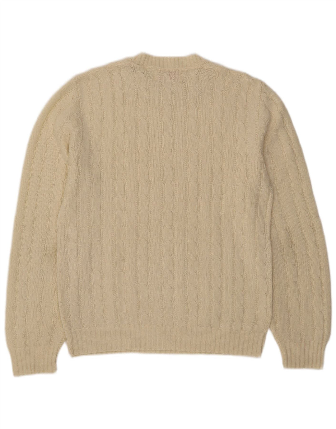 Jantzen Mens Crew Neck Jumper Sweater Medium Off White