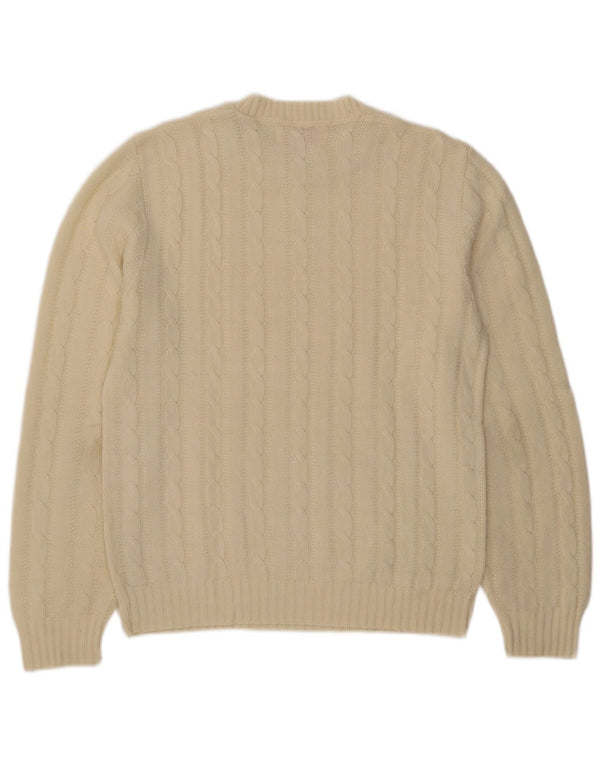 Jantzen Mens Crew Neck Jumper Sweater Medium Off White