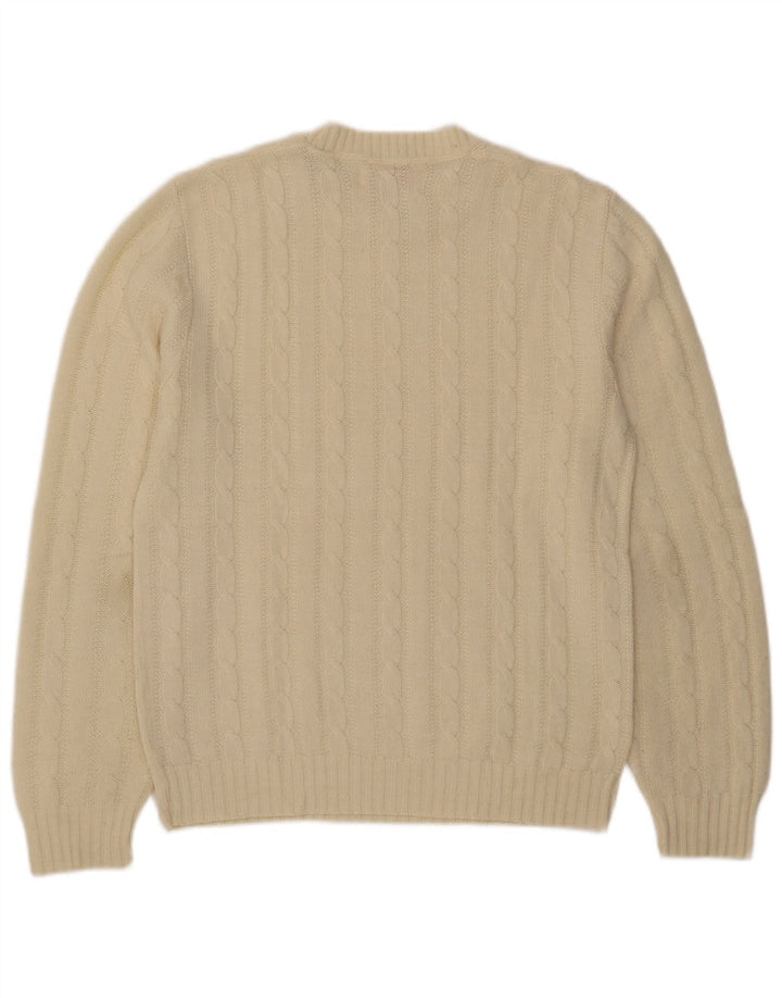 Jantzen Mens Crew Neck Jumper Sweater Medium Off White