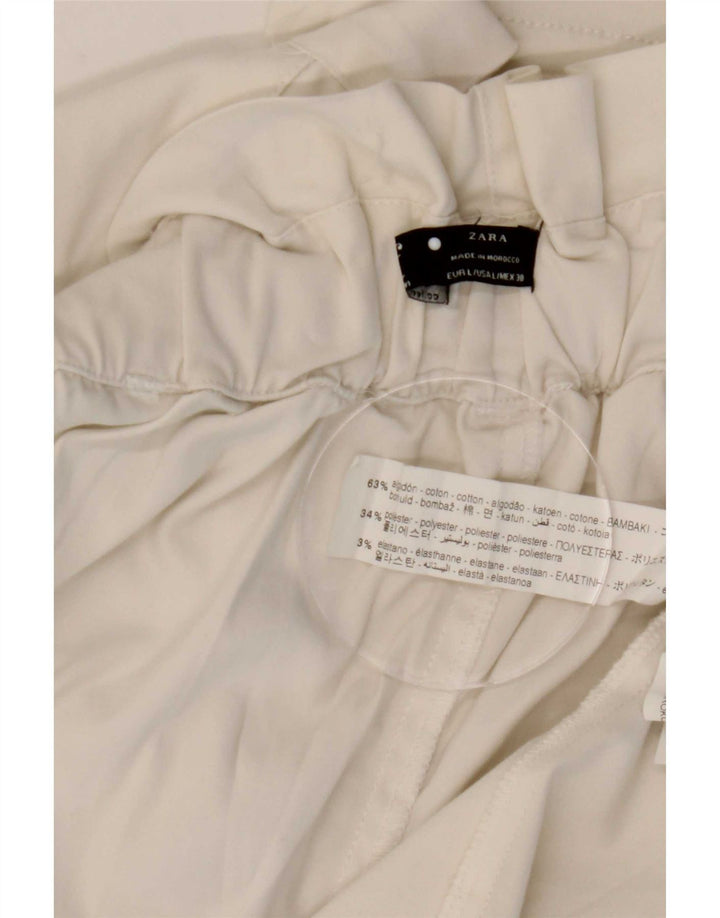 Zara Womens A-Line Skirt Large W32 White Cotton