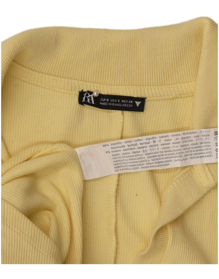 Zara Womens Short Sleeve Playsuit UK 8 Small  Yellow