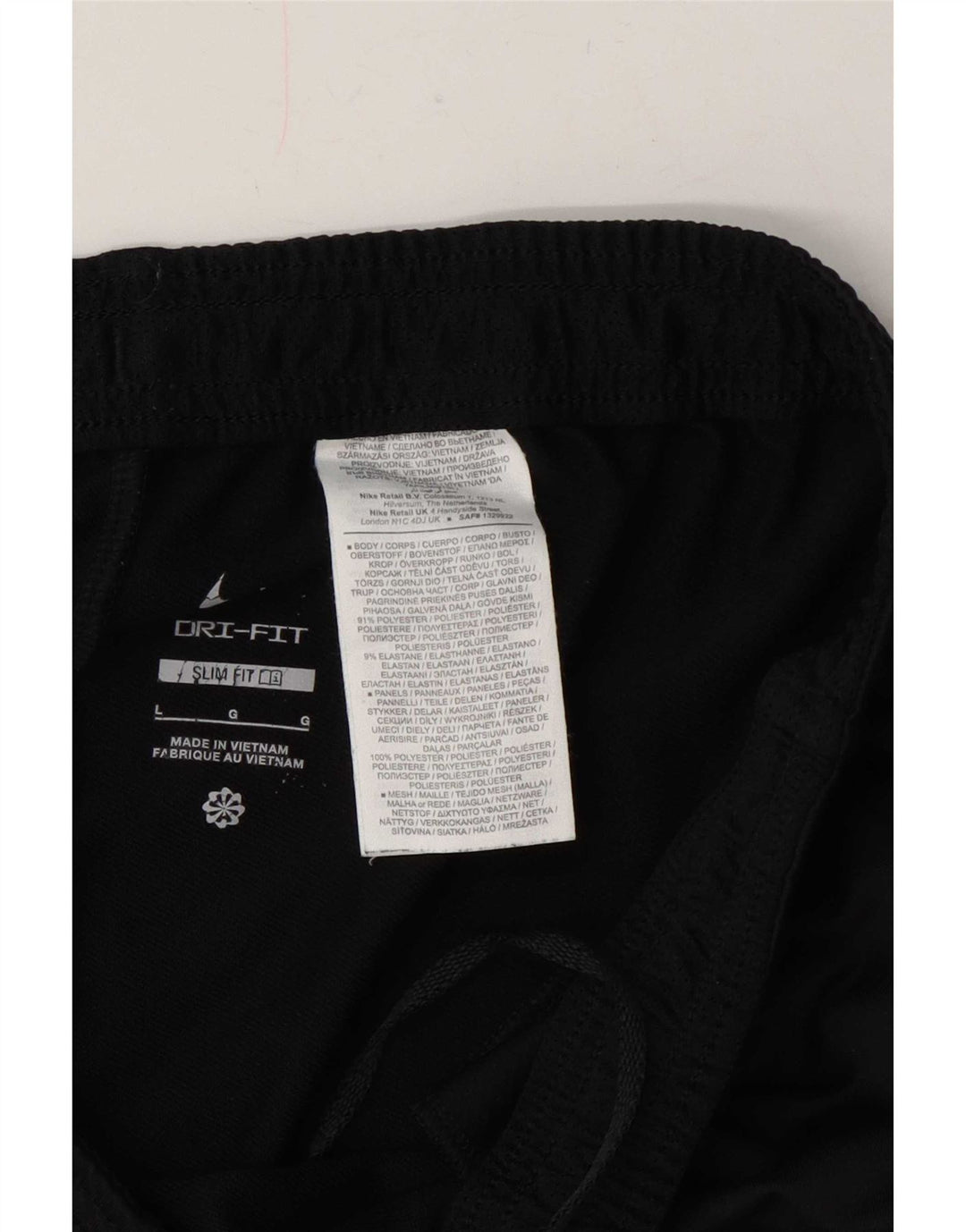 Nike Mens Dri Fit Slim Tracksuit Trousers Large Black Colourblock Polyester