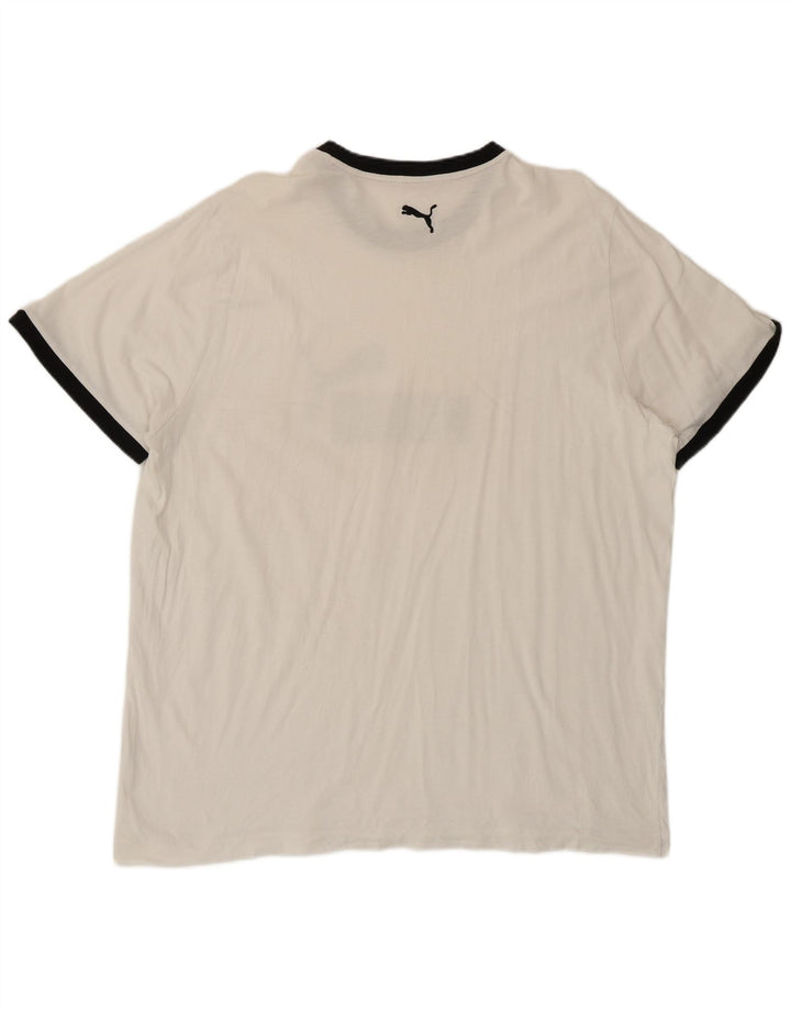 Puma Mens Graphic T-Shirt Top 2XL White