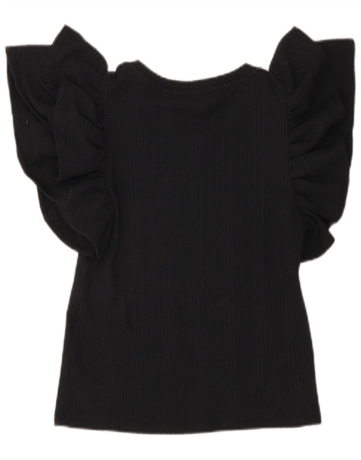 Zara Womens Crop Blouse Top UK 10 Small Black