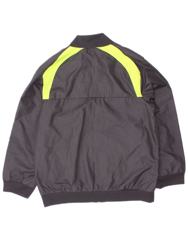 Adidas Boys Tracksuit Top Jacket 5-6 Years Black Colourblock Polyester