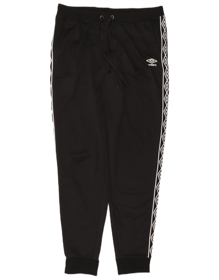 UMBRO Mens Graphic Tracksuit Trousers Joggers Large Black Polyester