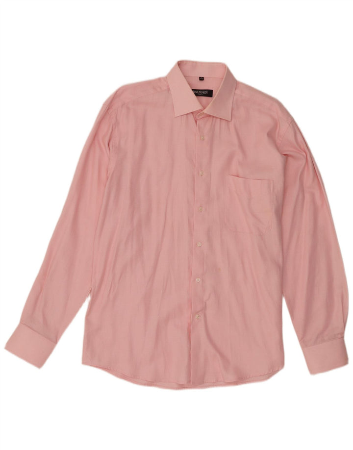 Balmain Mens Shirt Size 41/42 Large Pink Cotton