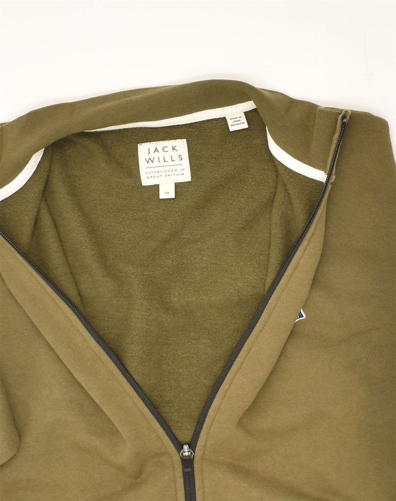 JACK WILLS Mens Tracksuit Top Jacket Medium Khaki Cotton | Vintage Jack Wills | Thrift | Second-Hand Jack Wills | Used Clothing | Messina Hembry 