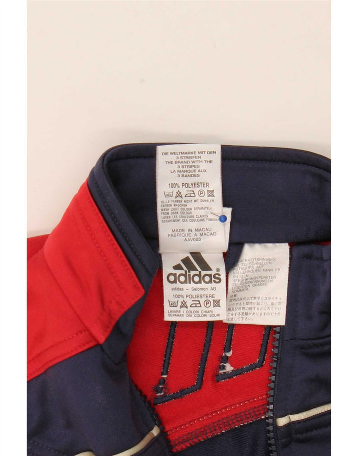 Adidas Boys Graphic Tracksuit Top Jacket 7-8 Years Navy Blue Colourblock