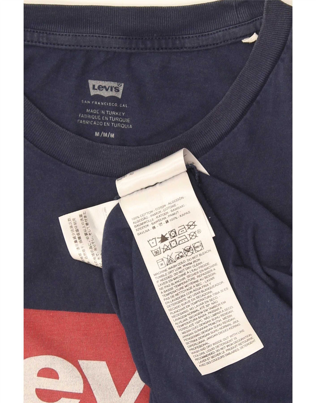 Levi's Mens Graphic T-Shirt Top Medium Navy Blue Cotton