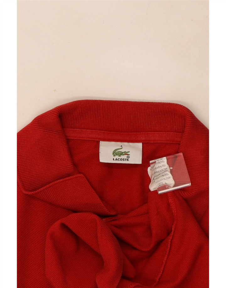 Lacoste Mens Polo Shirt Size 4 Medium Red Cotton