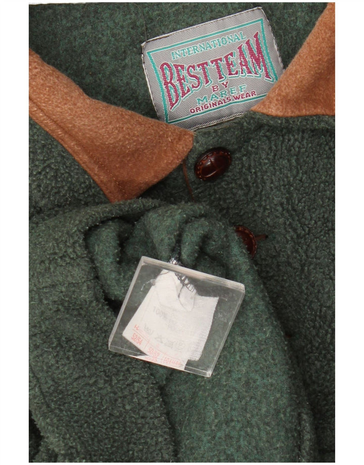 Vintage Mens Graphic Loose Fit Fleece Jumper IT 50/52 Medium Green