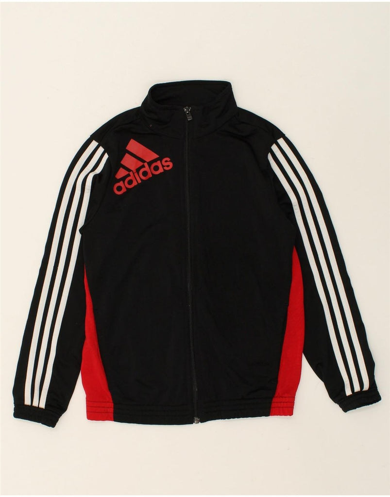 ADIDAS Boys Graphic Tracksuit Top Jacket 11-12 Years Black Colourblock | Vintage Adidas | Thrift | Second-Hand Adidas | Used Clothing | Messina Hembry 