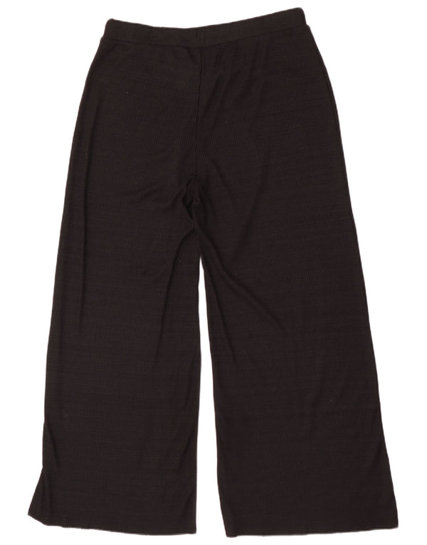 Zara Womens Wide Leg Tracksuit Trousers UK 18 XL  Black