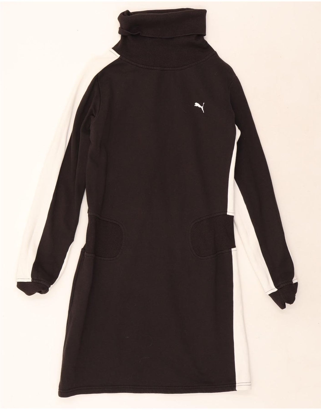 Puma Womens Roll Neck Jumper Dress UK 14 Medium Black Colourblock