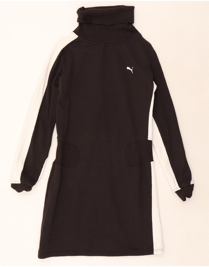 Puma Womens Roll Neck Jumper Dress UK 14 Medium Black Colourblock
