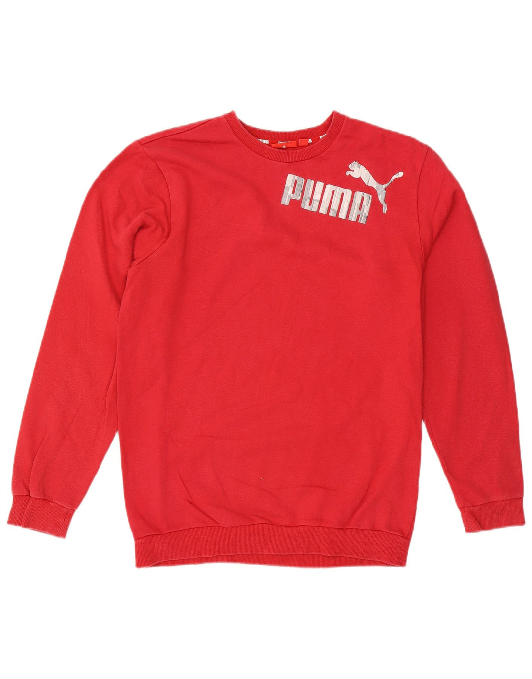 PUMA Boys Graphic Sweatshirt Jumper 15-16 Years Red Cotton