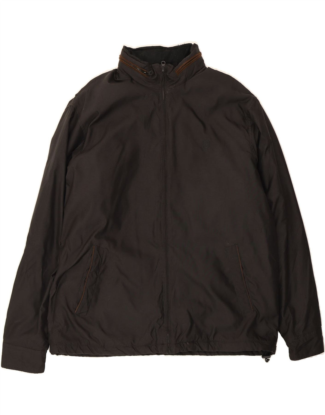 CHAPS Mens Hooded Windbreaker Jacket UK 42 XL Black Polyester Vintage Chaps and Second-Hand Chaps from Messina Hembry 