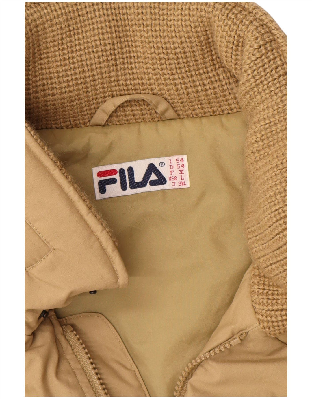 Fila Mens Windbreaker Jacket IT 54 2XL Beige Polyester