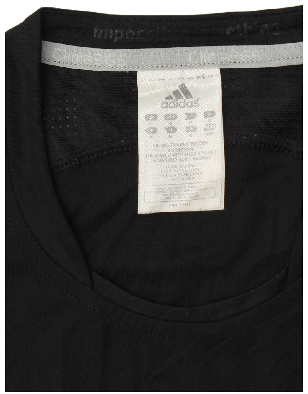 Adidas Mens Clima 365 Graphic T-Shirt Top Medium Black Polyester