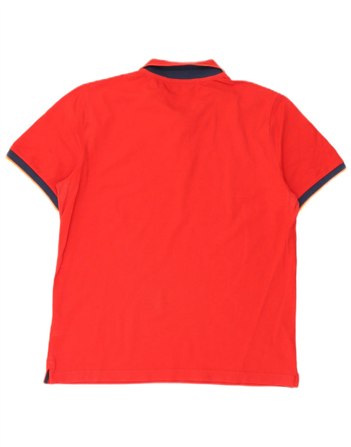 K-Way Mens Polo Shirt Large Red Colourblock Cotton