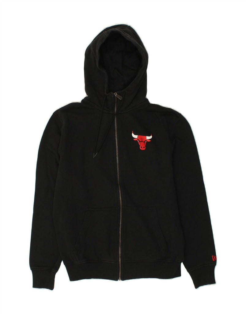 NEW ERA Mens Zip Hoodie Sweater Medium Black Cotton Vintage New Era and Second-Hand New Era from Messina Hembry 