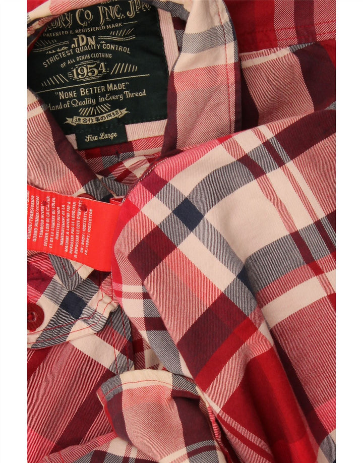Superdry Mens Shirt Large Red Check Cotton