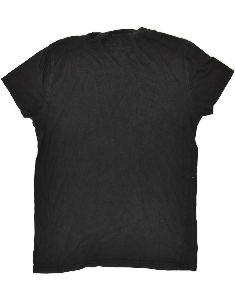 TOMMY HILFIGER Mens Regular Fit T-Shirt Top Medium Black Cotton | Vintage Tommy Hilfiger | Thrift | Second-Hand Tommy Hilfiger | Used Clothing | Messina Hembry 